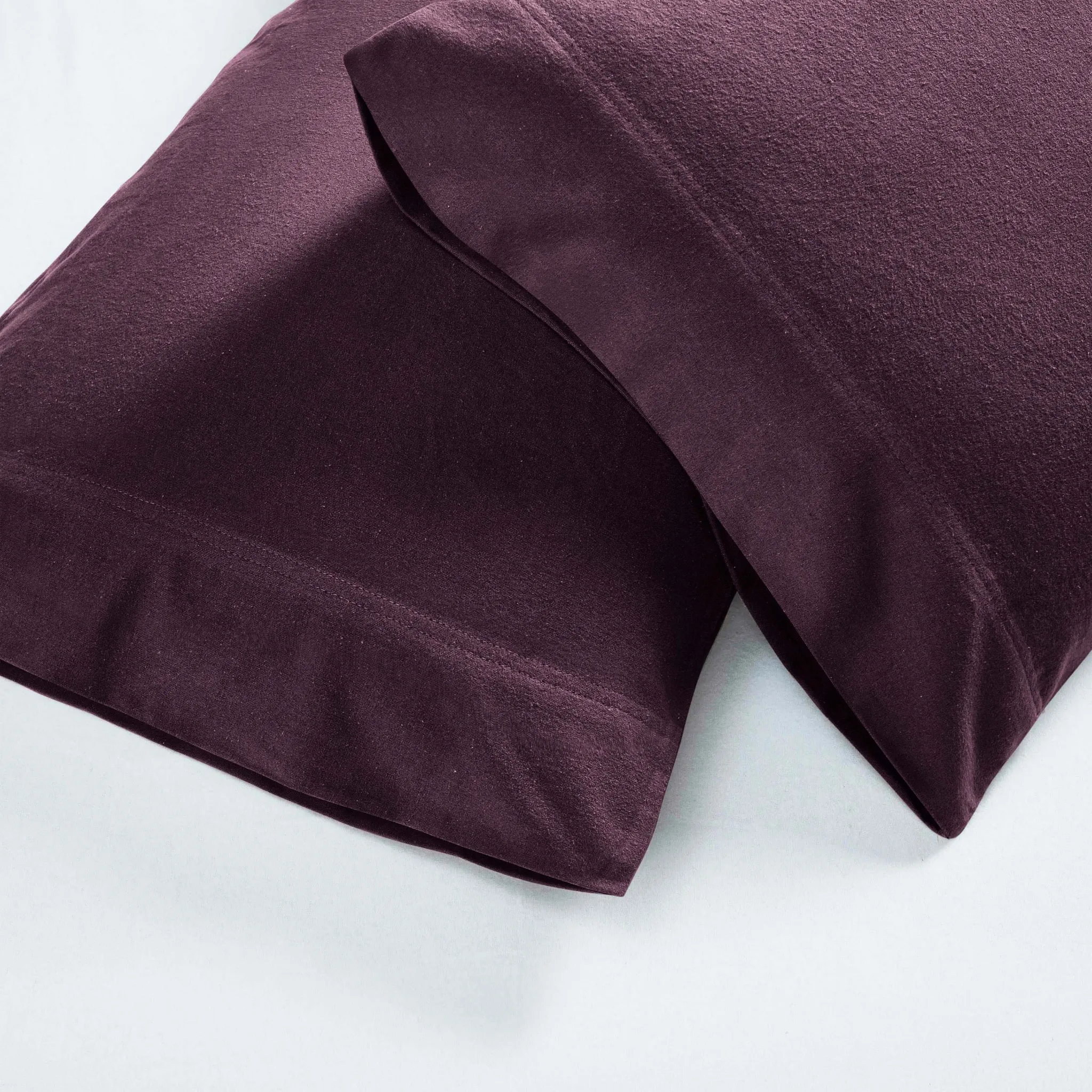Solid Flannel Cotton Soft Fuzzy Pillowcases, Set of 2 - Image 50