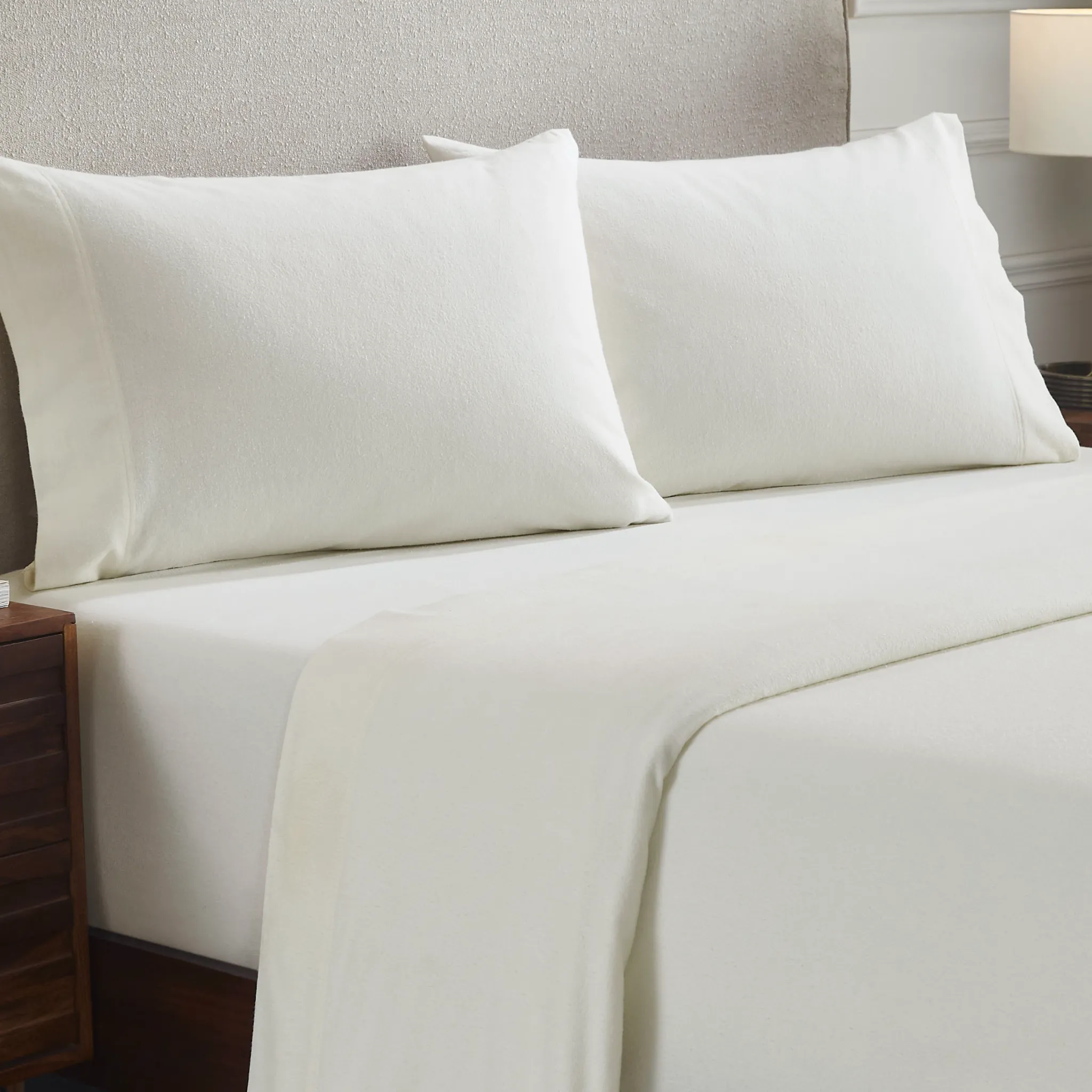 Solid Flannel Cotton Soft Fuzzy Pillowcases, Set of 2 - Image 6
