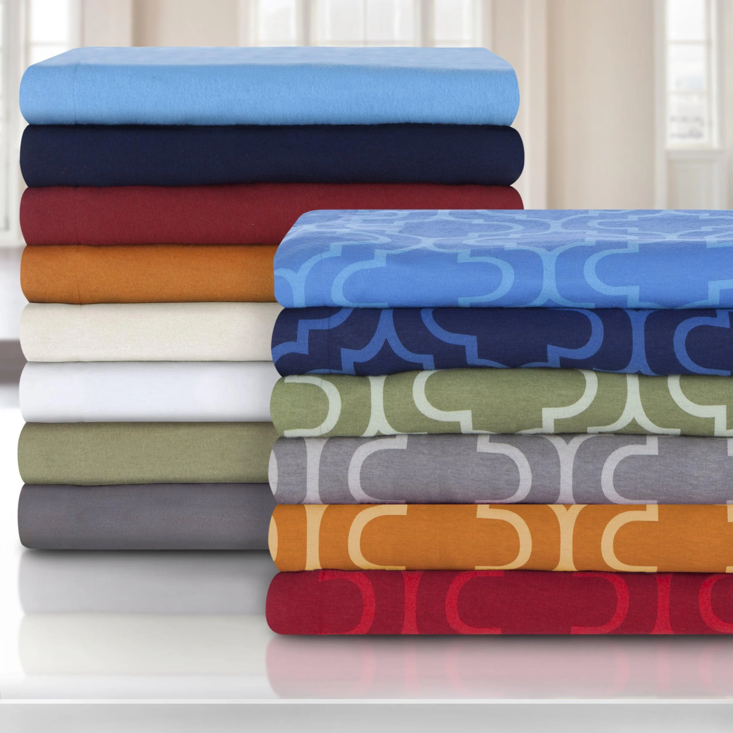Cotton Flannel Trellis Duvet Cover Set with Button Closure - Image 19