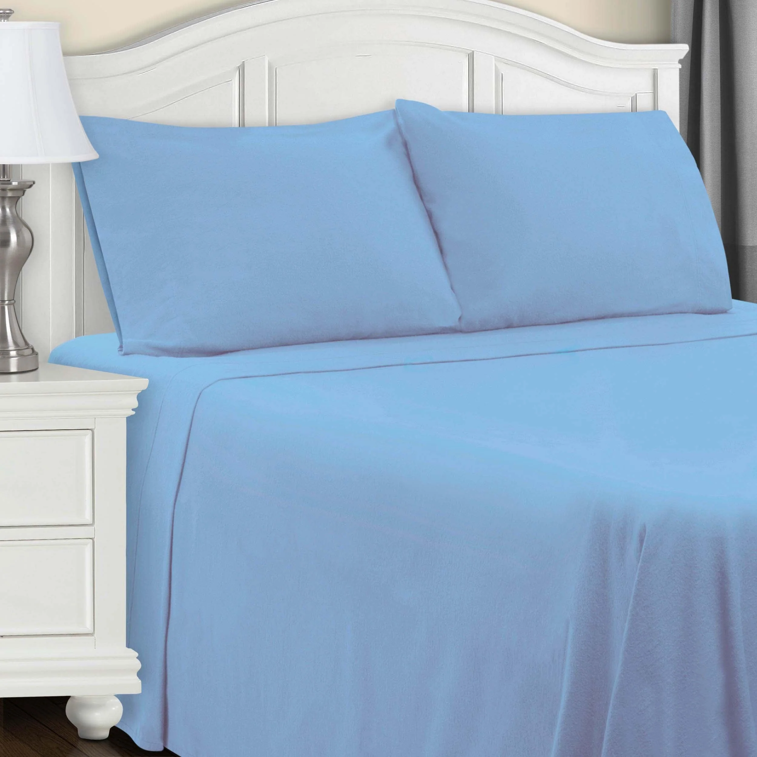 Cotton Flannel Trellis Traditional Solid Deep Pocket Bed Sheet Set - Image 11