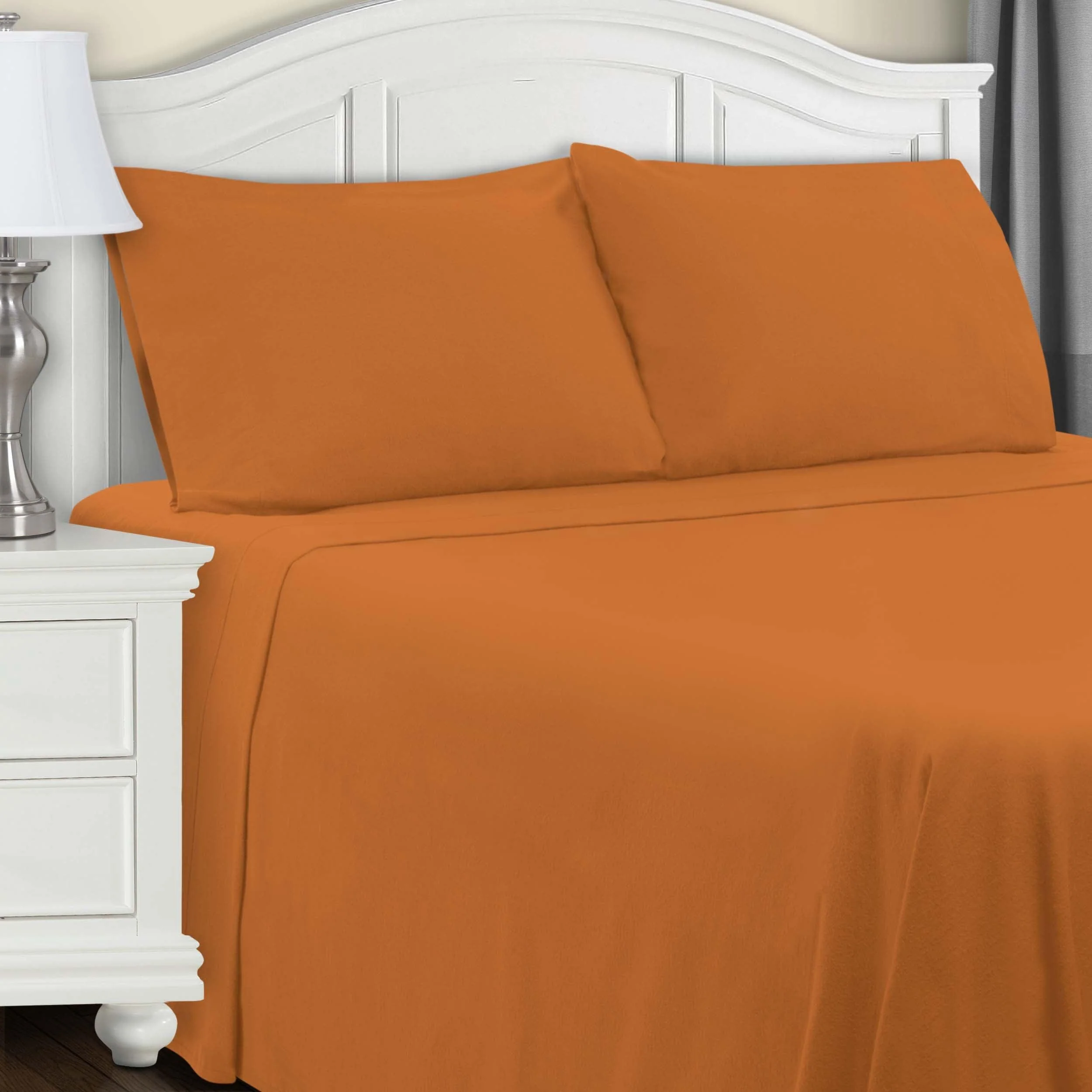 Cotton Flannel Trellis Traditional Solid Deep Pocket Bed Sheet Set - Image 17