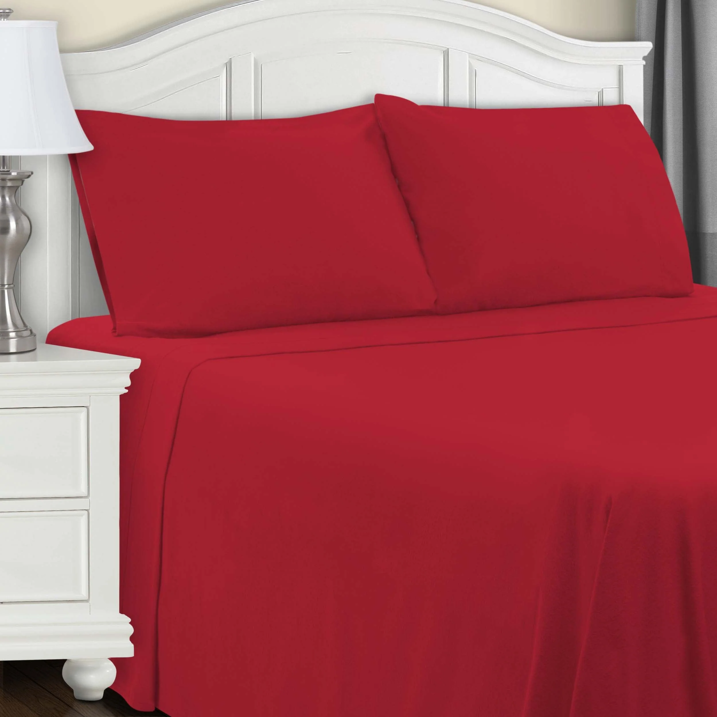 Cotton Flannel Trellis Traditional Solid Deep Pocket Bed Sheet Set - Image 2