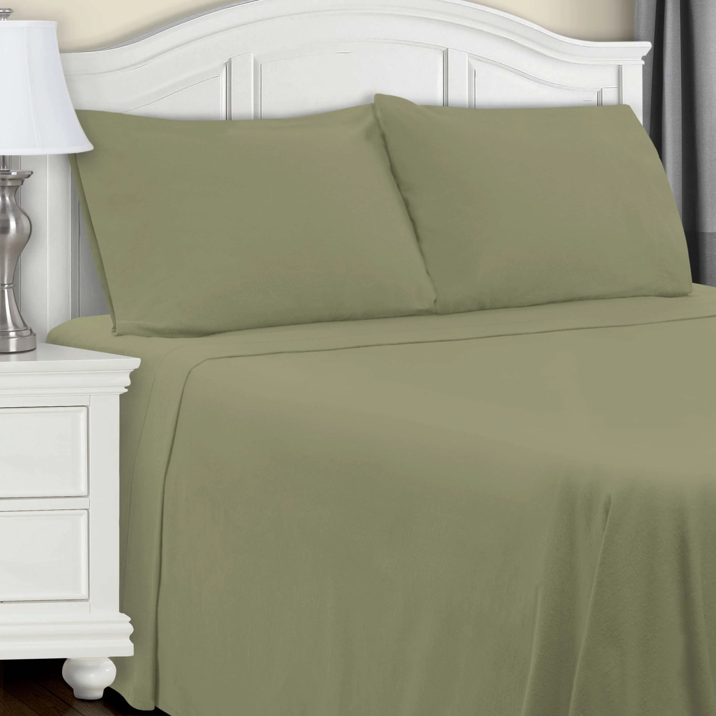 Cotton Flannel Trellis Traditional Solid Deep Pocket Bed Sheet Set - Image 20