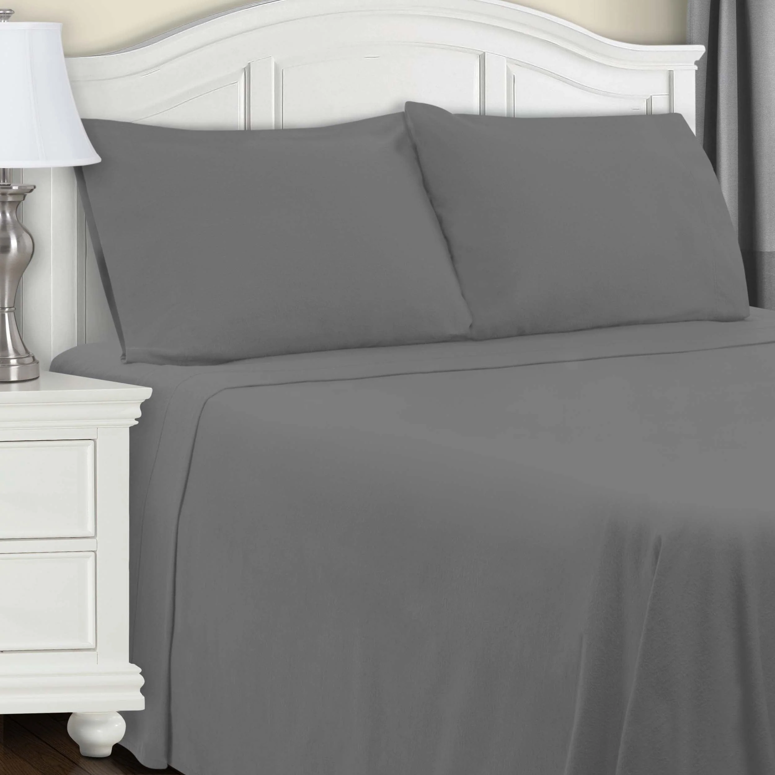 Cotton Flannel Trellis Traditional Solid Deep Pocket Bed Sheet Set - Image 5