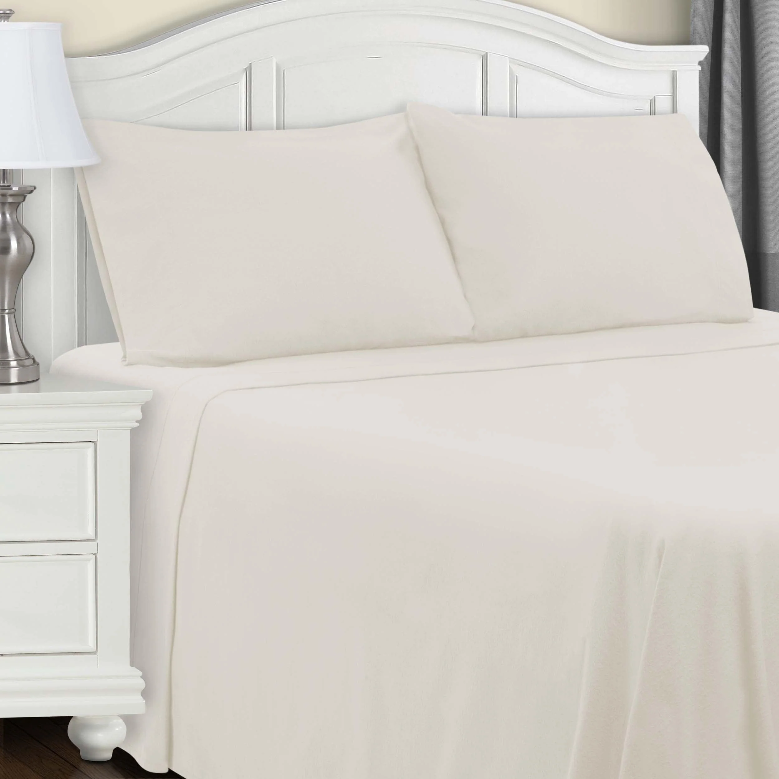 Cotton Flannel Trellis Traditional Solid Deep Pocket Bed Sheet Set - Image 8