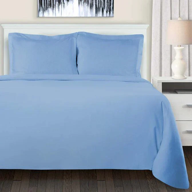 Cotton Flannel Solid Duvet Cover Set with Button Closure - Image 10