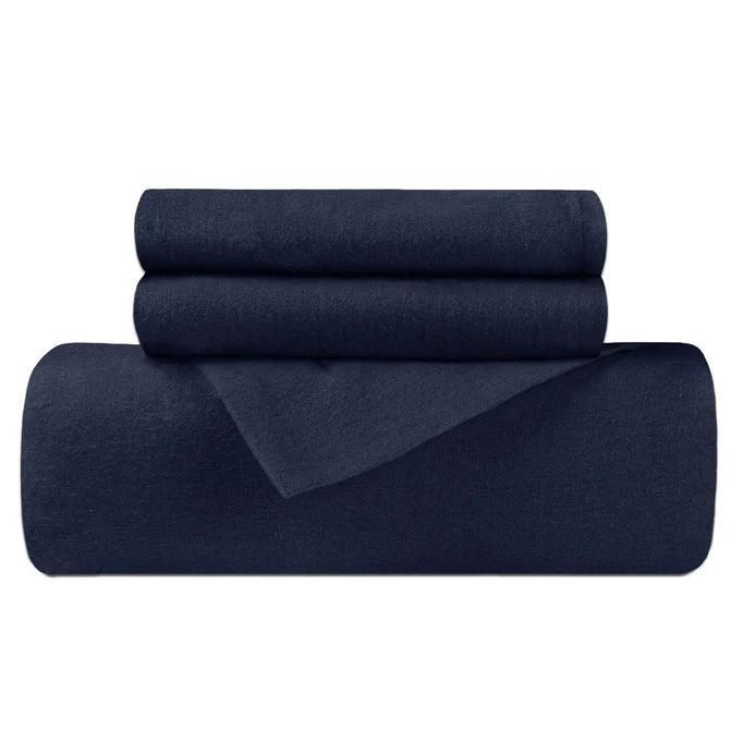 Cotton Flannel Solid Duvet Cover Set with Button Closure - Image 14