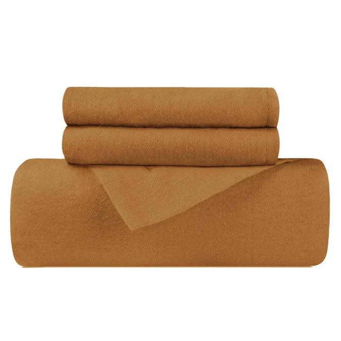Cotton Flannel Solid Duvet Cover Set with Button Closure - Image 17
