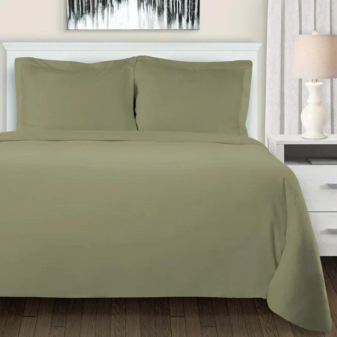 Cotton Flannel Solid Duvet Cover Set with Button Closure - Image 19