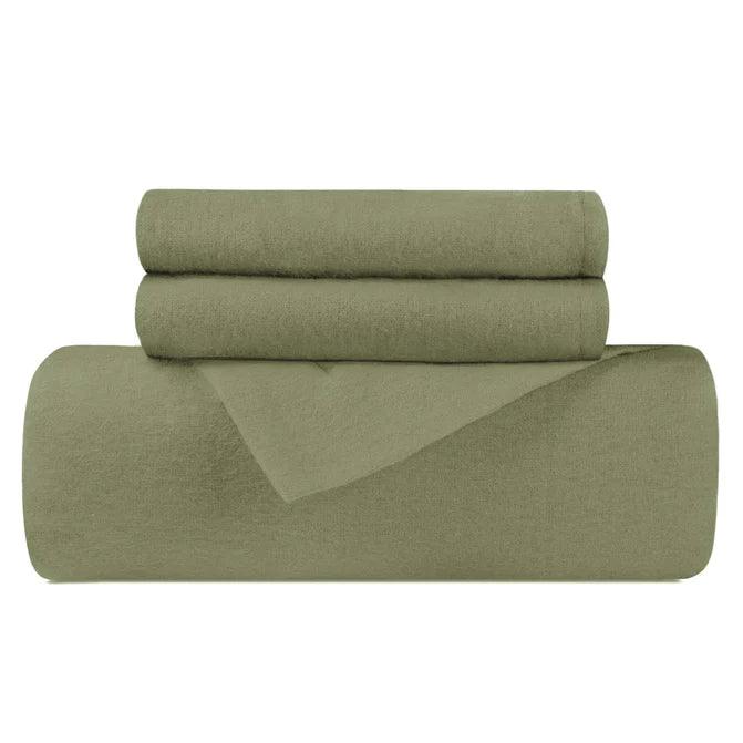 Cotton Flannel Solid Duvet Cover Set with Button Closure - Image 20