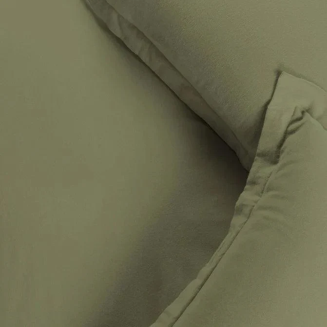 Cotton Flannel Solid Duvet Cover Set with Button Closure - Image 21