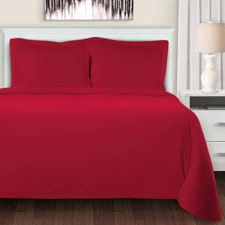 Cotton Flannel Solid Duvet Cover Set with Button Closure - Image 4