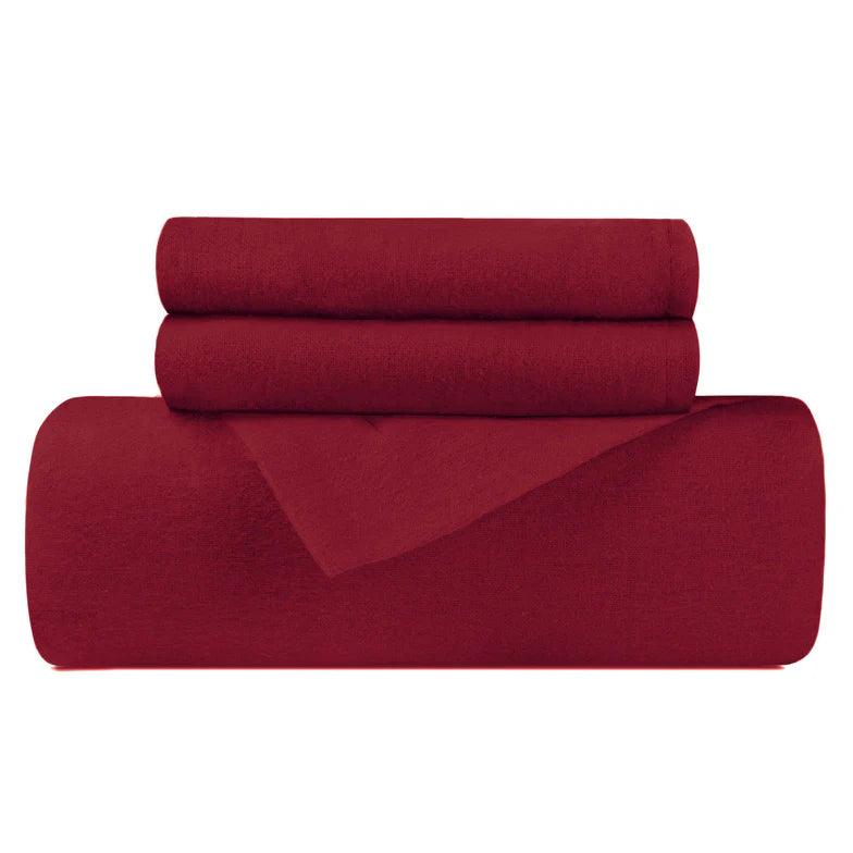 Cotton Flannel Solid Duvet Cover Set with Button Closure - Image 5