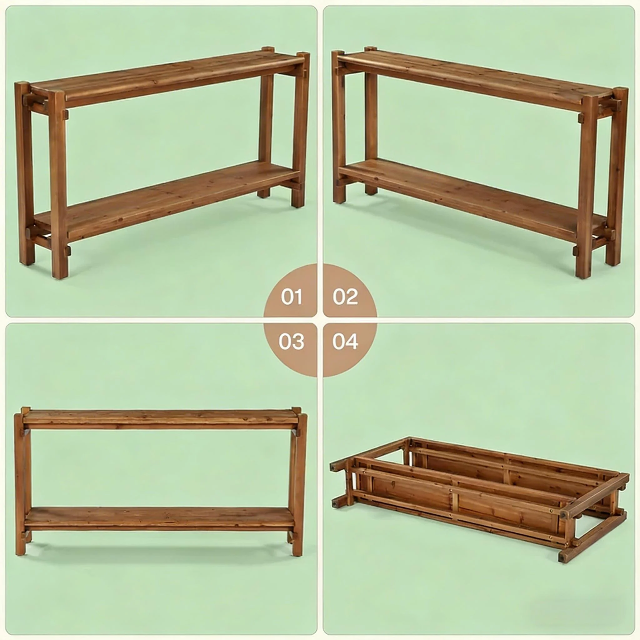 Couch Side Table, Console Table, Entryway Table, 2-Tier Foyer Table - Image 4