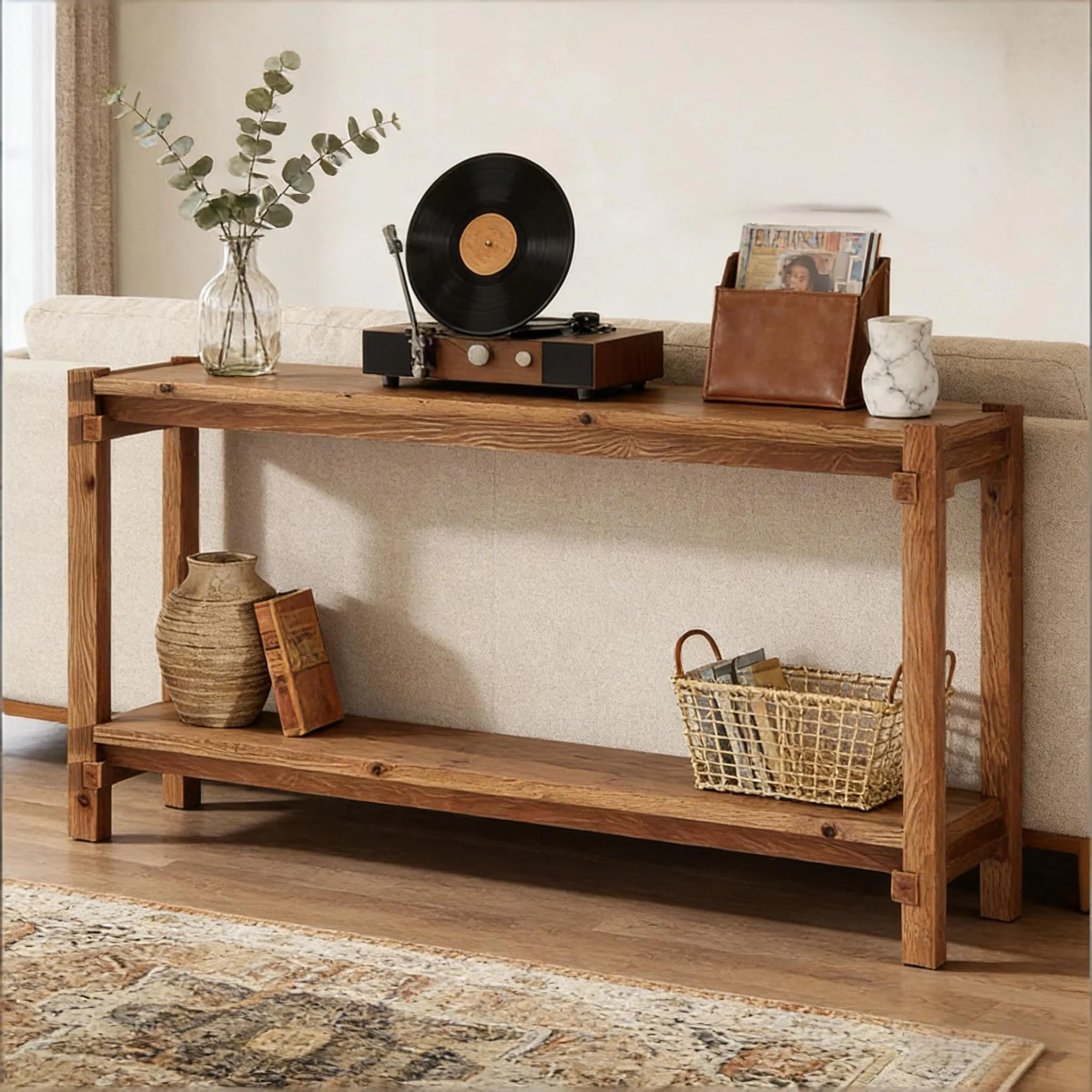 Couch Side Table, Console Table, Entryway Table, 2-Tier Foyer Table - Image 5