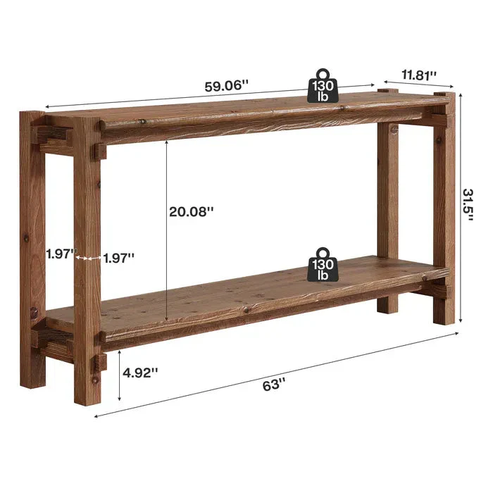 Couch Side Table, Console Table, Entryway Table, 2-Tier Foyer Table - Image 8