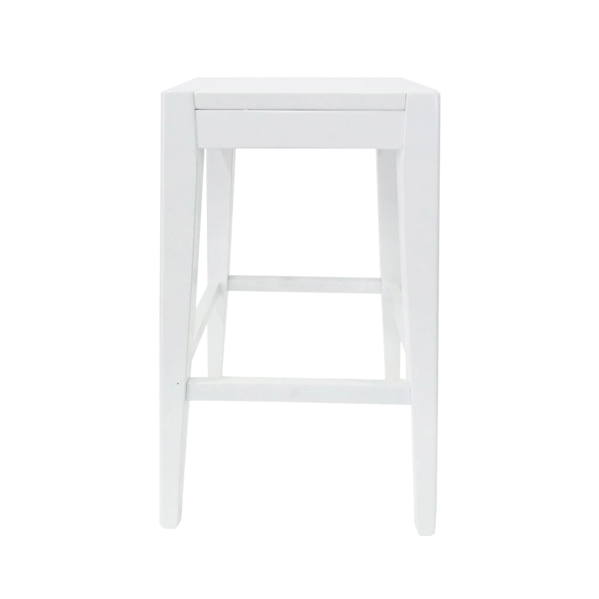 Counter Barstool (Set of 2), Rubber Wood - White - Image 2
