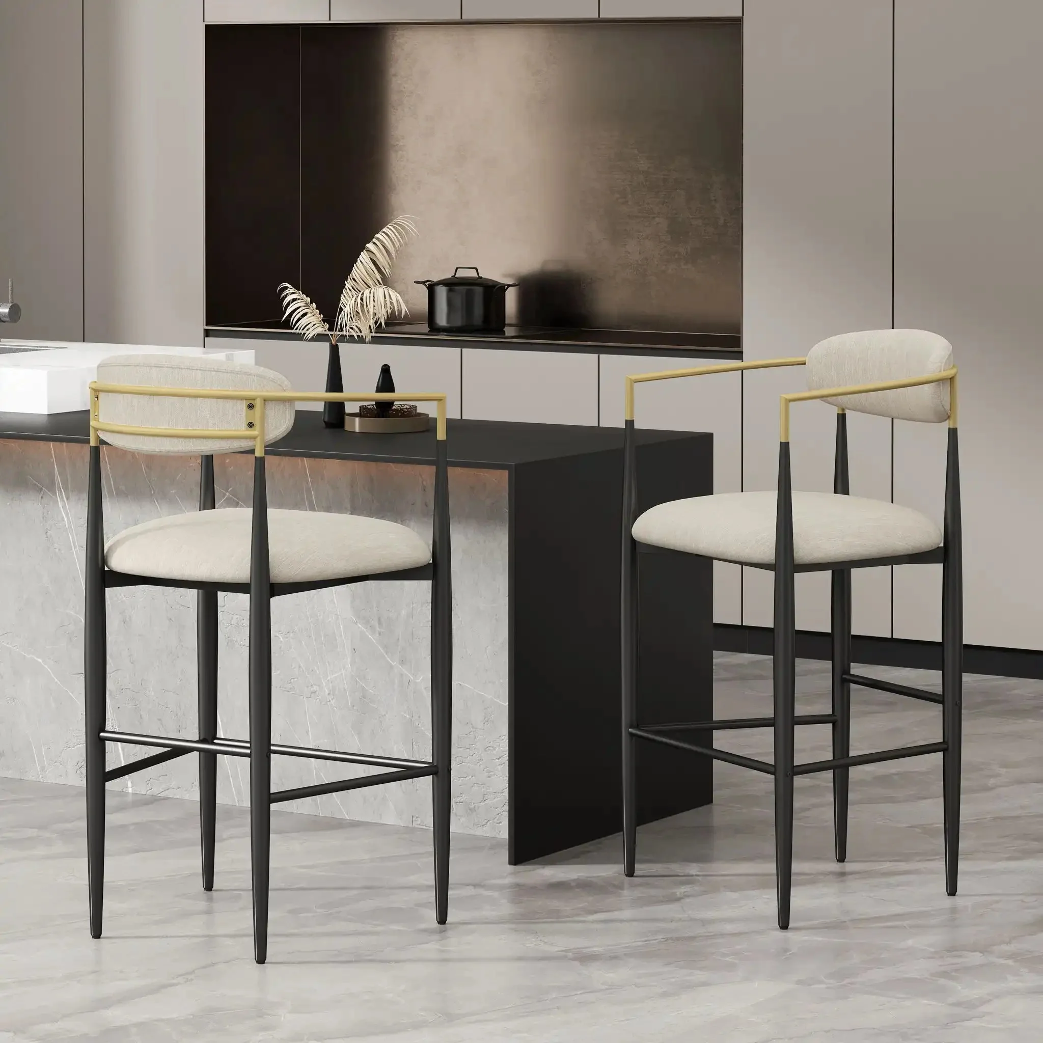 Counter Height Upholstered Barstools (Set of 2) - Image 2