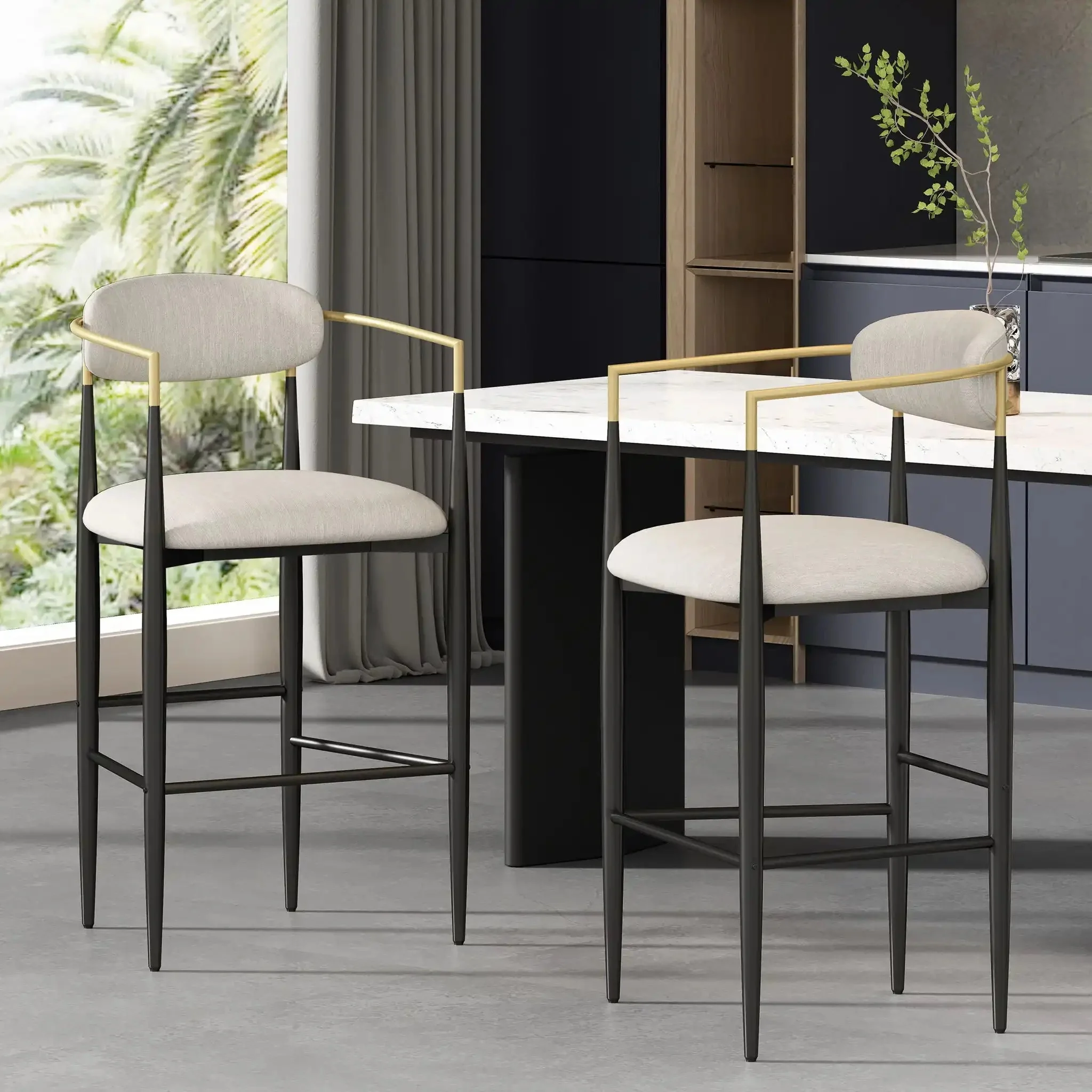 Counter Height Upholstered Barstools (Set of 2) - Image 3