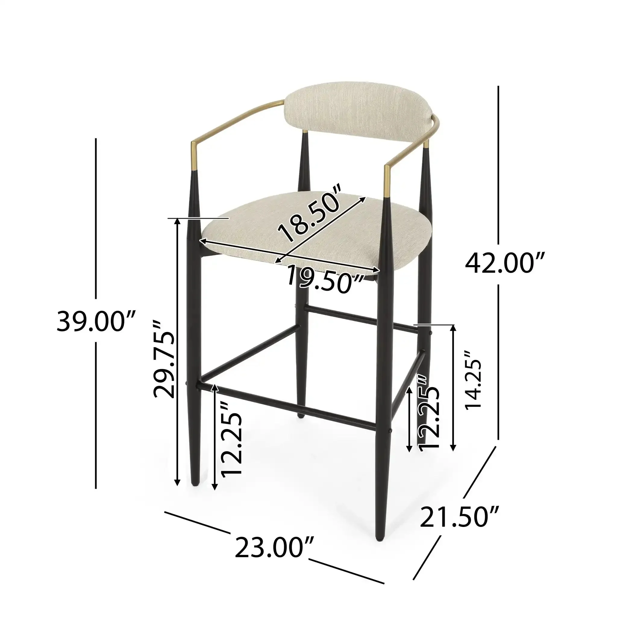 Counter Height Upholstered Barstools (Set of 2) - Image 4