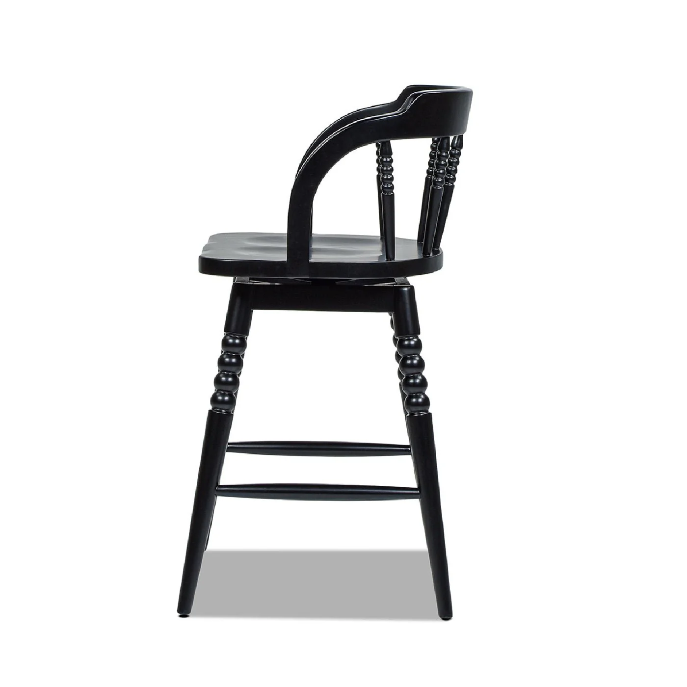 Counter Stool with Spindle Low-Back and Footrest - Image 2