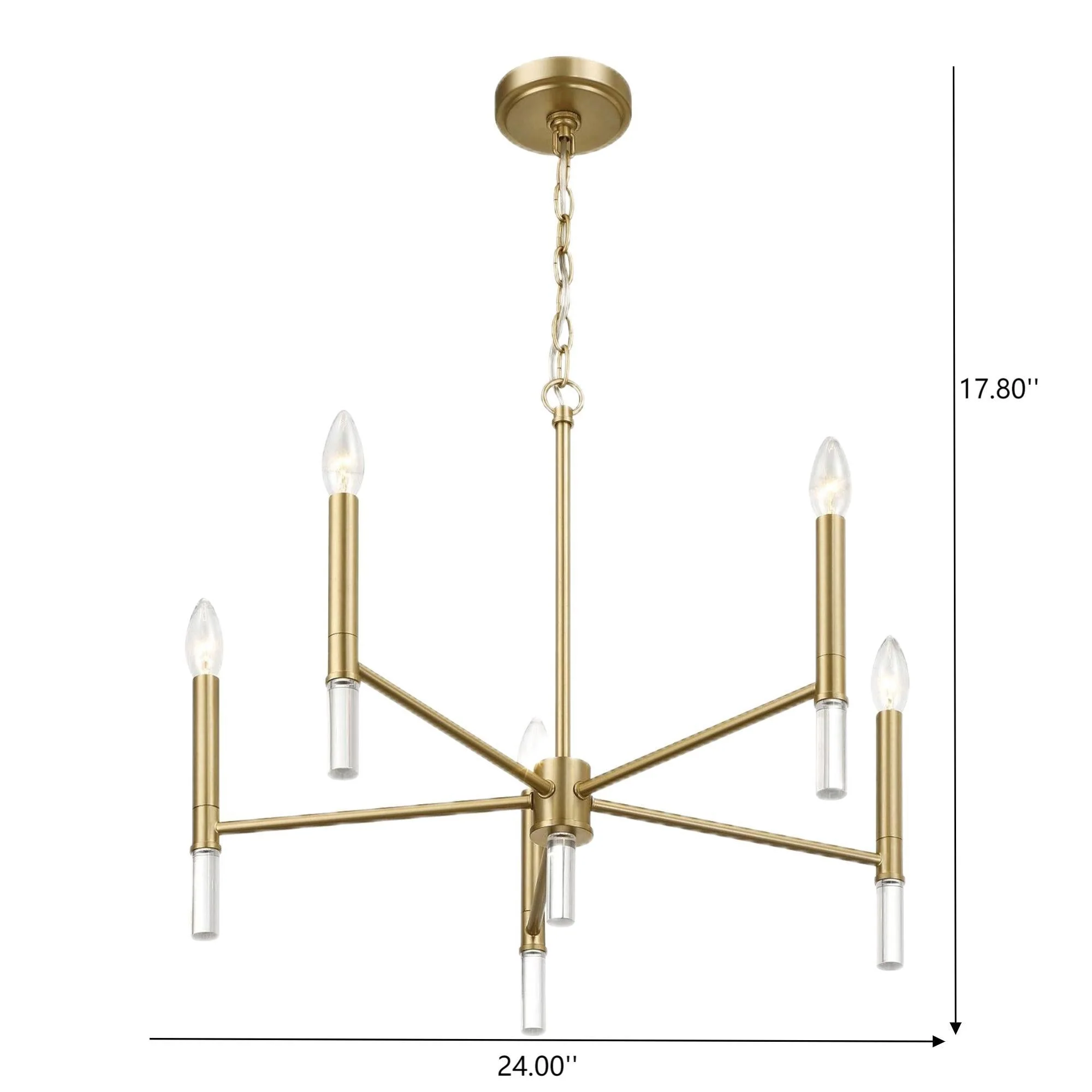 Courtyard Five Light Golden Brass Candle Light Chandelier - Image 3
