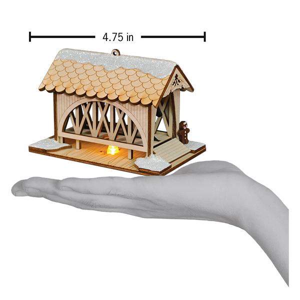 Covered Bridge & Sleigh Gingerbread Lighted Holiday Decoration - Image 4