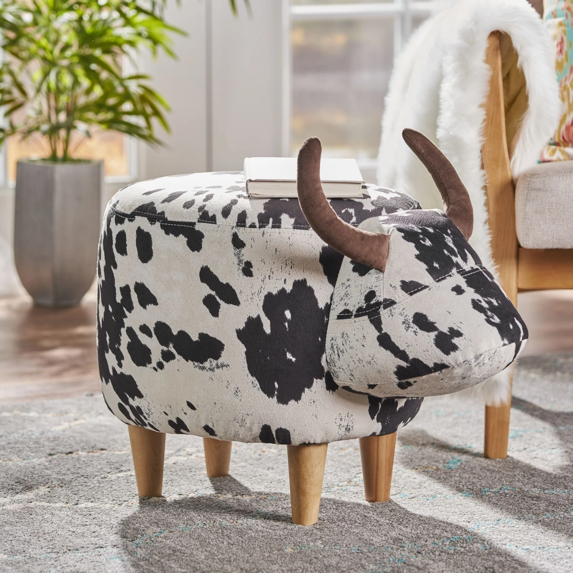 Cow Shaped Ottoman Footstool - Image 3