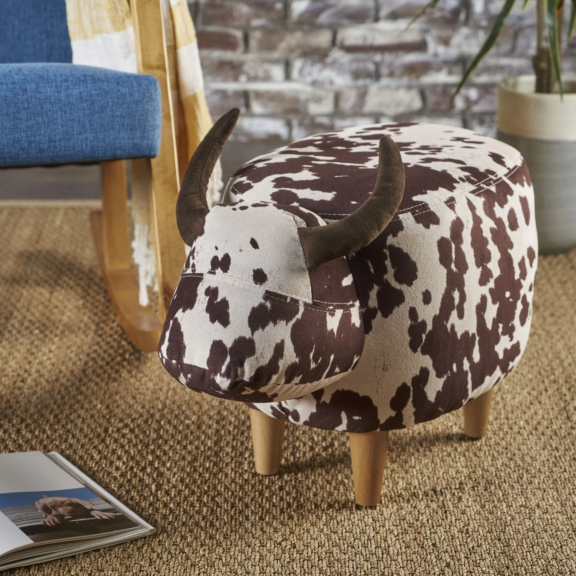 Cow Shaped Ottoman Footstool - Image 5