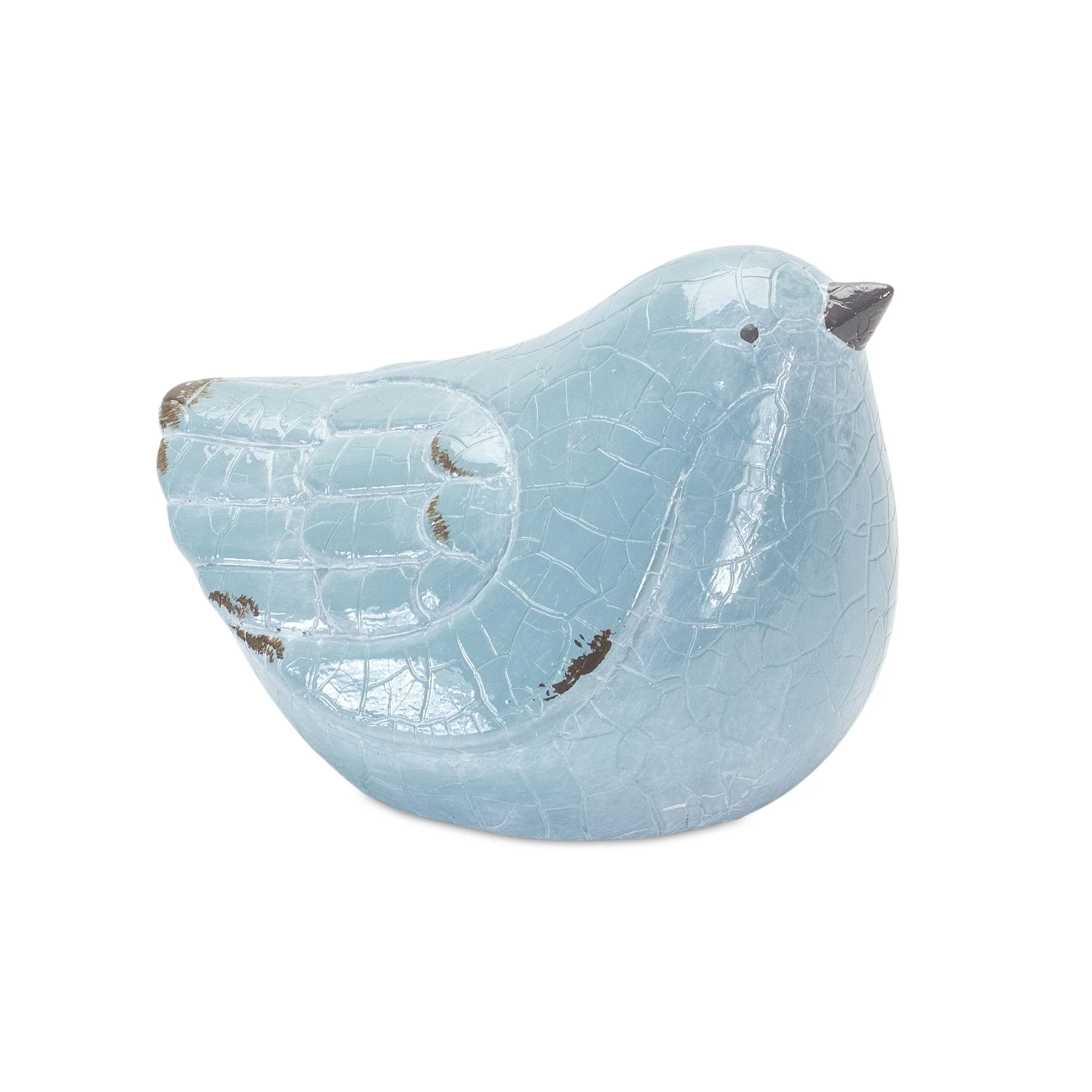 Cracked Terra Cotta Bird Figurine with Distressed Finish (Set of 4) - Image 3