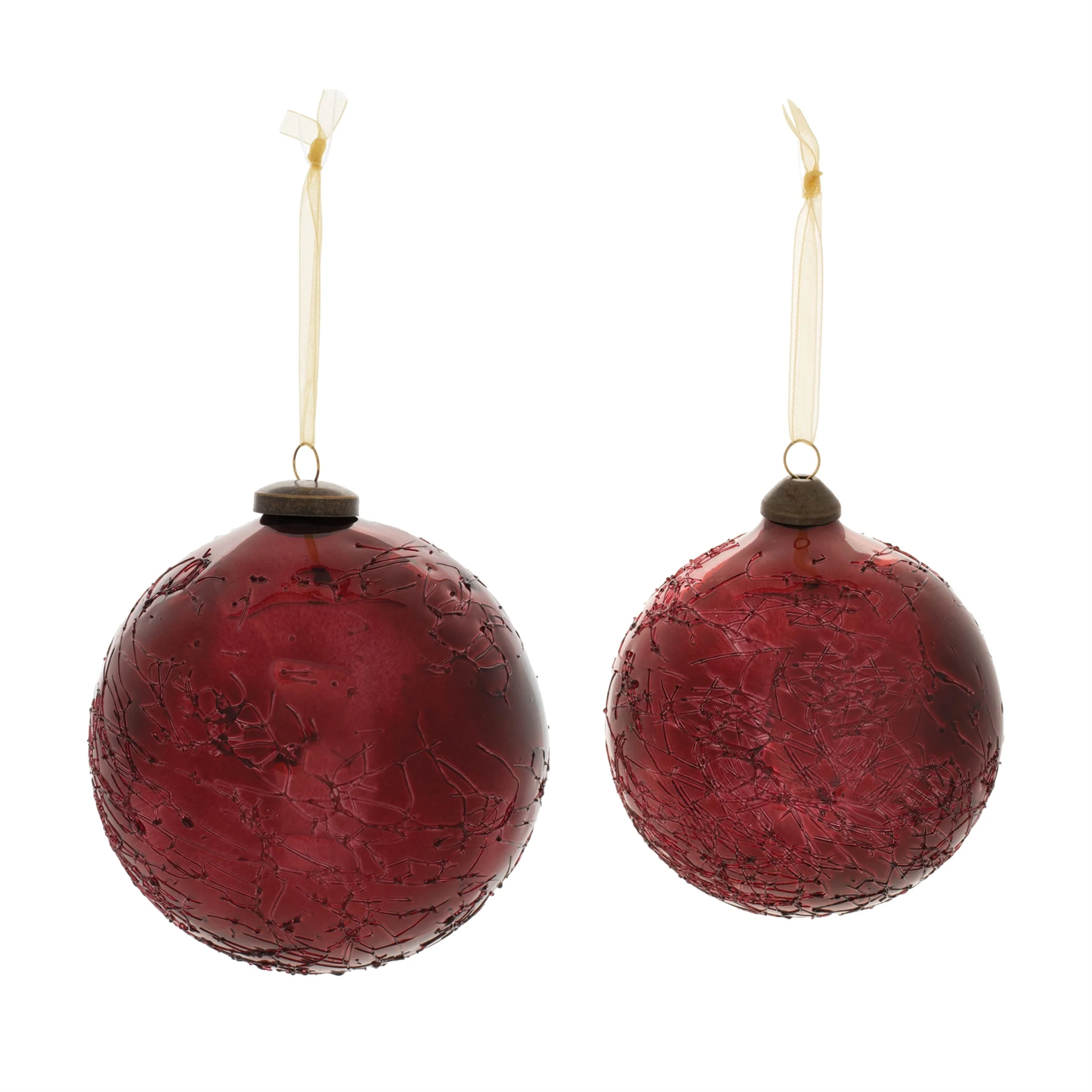 Crackled glass ball ornament (set of 4) - Image 2