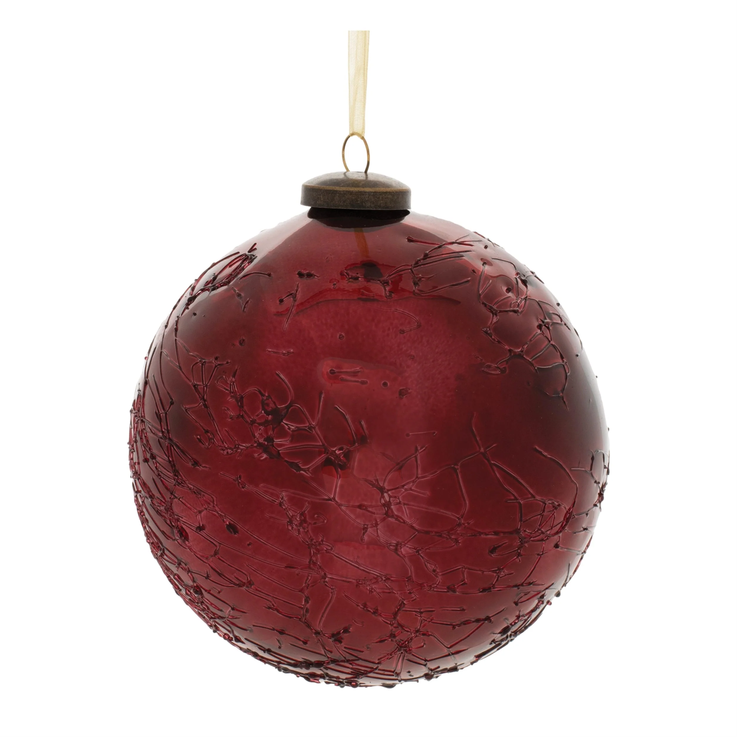 Crackled glass ball ornament (set of 4) - Image 3