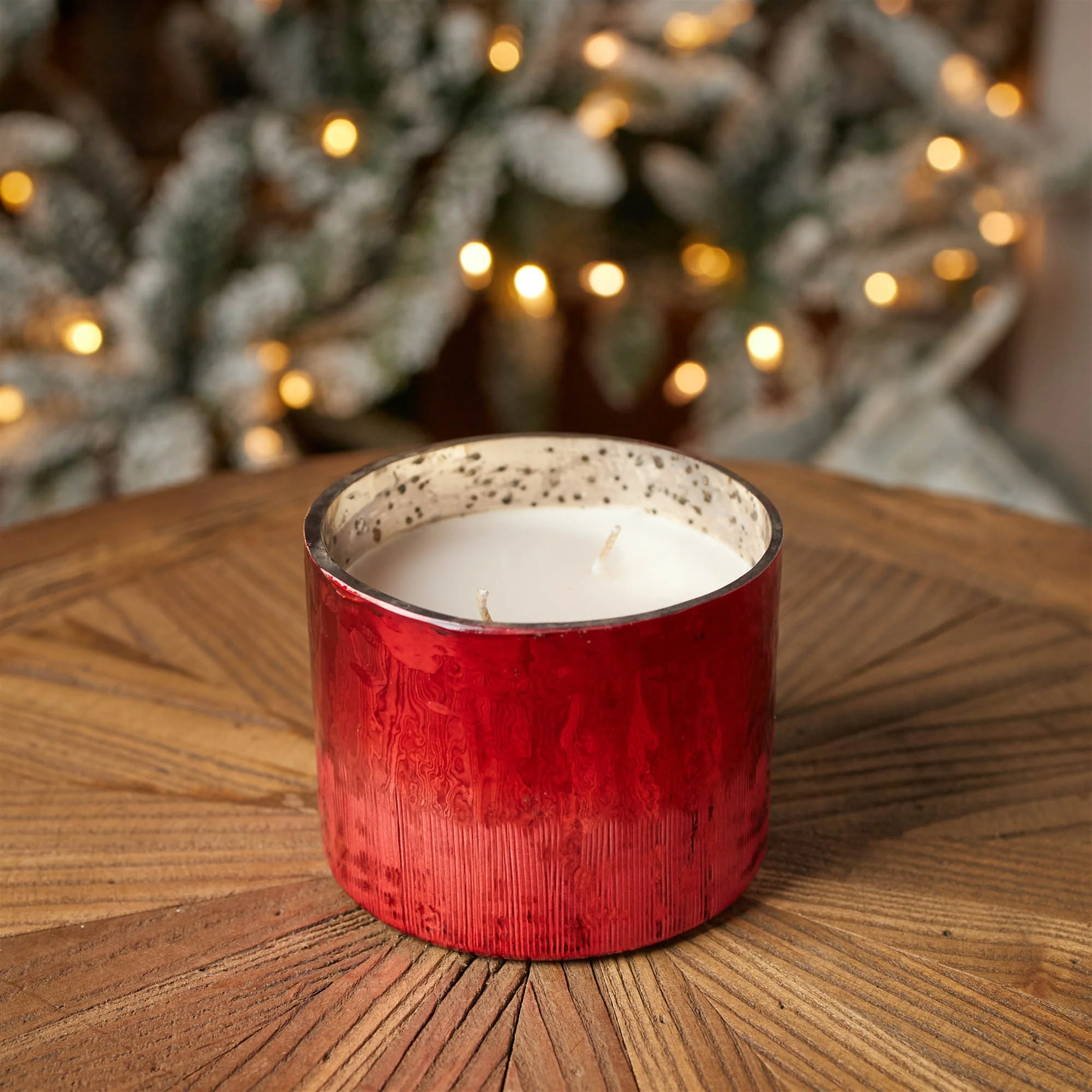 Cranberry Woods Scented Soy Candle with Etched Glass Holder 4"D - Image 2