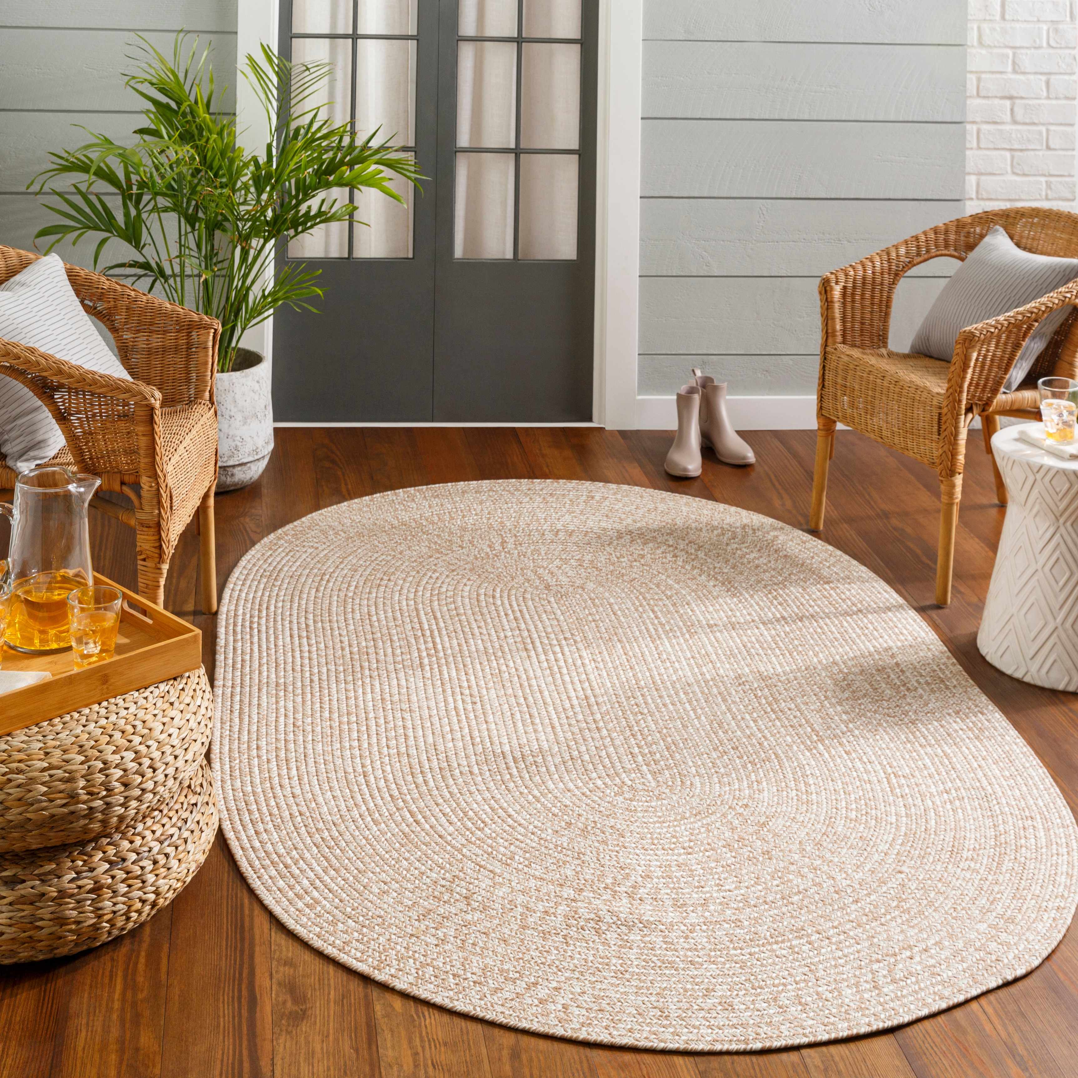 Cream Braided Faux Jute Rug - Image 10