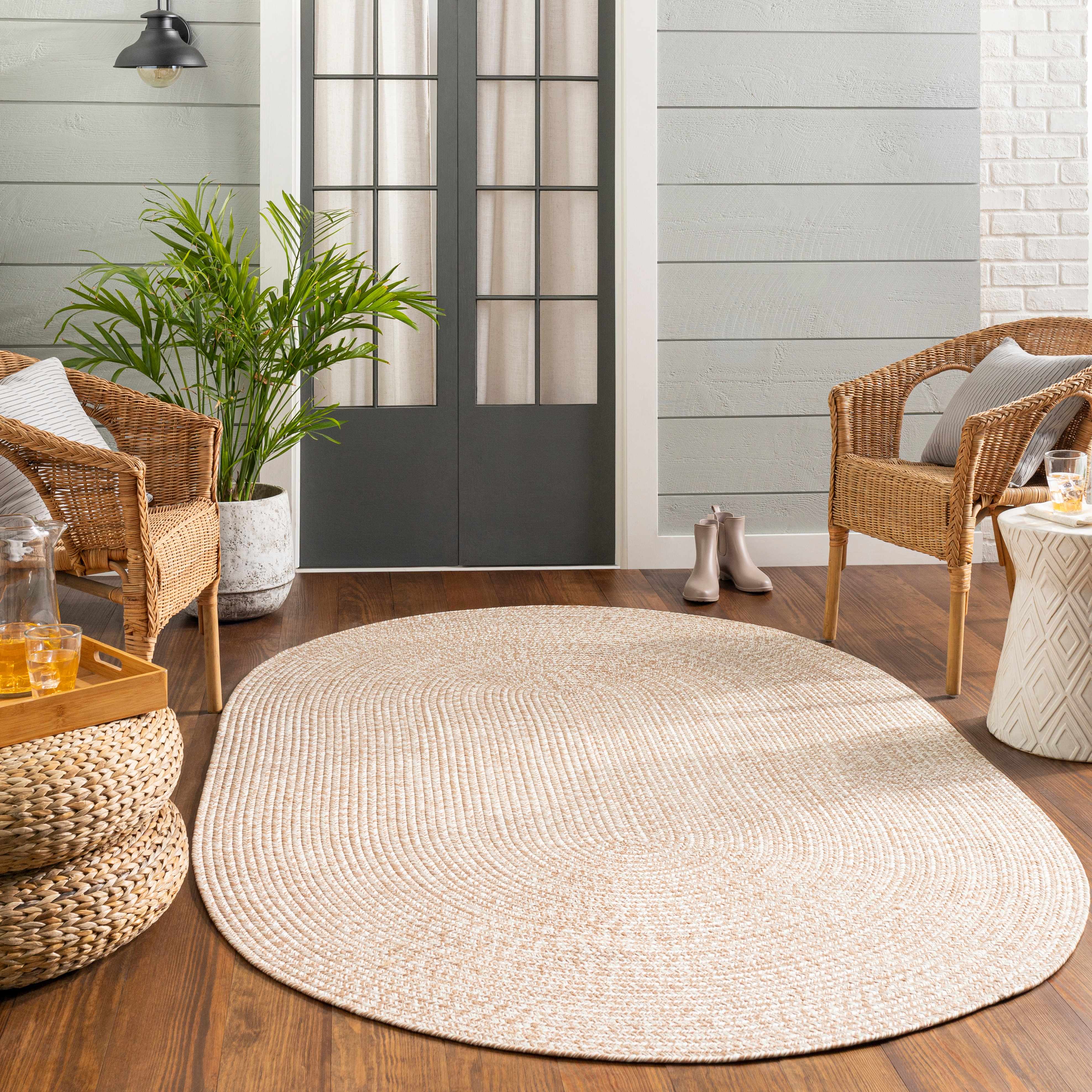 Cream Braided Faux Jute Rug - Image 9