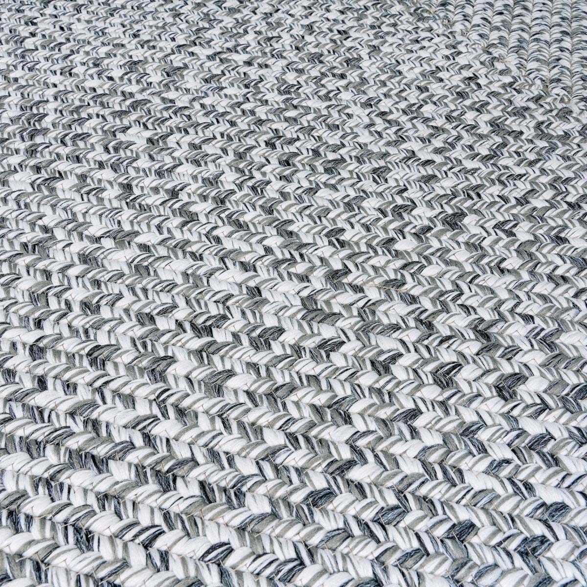 Cream Charcoal Braided Faux Jute Rug - Image 4