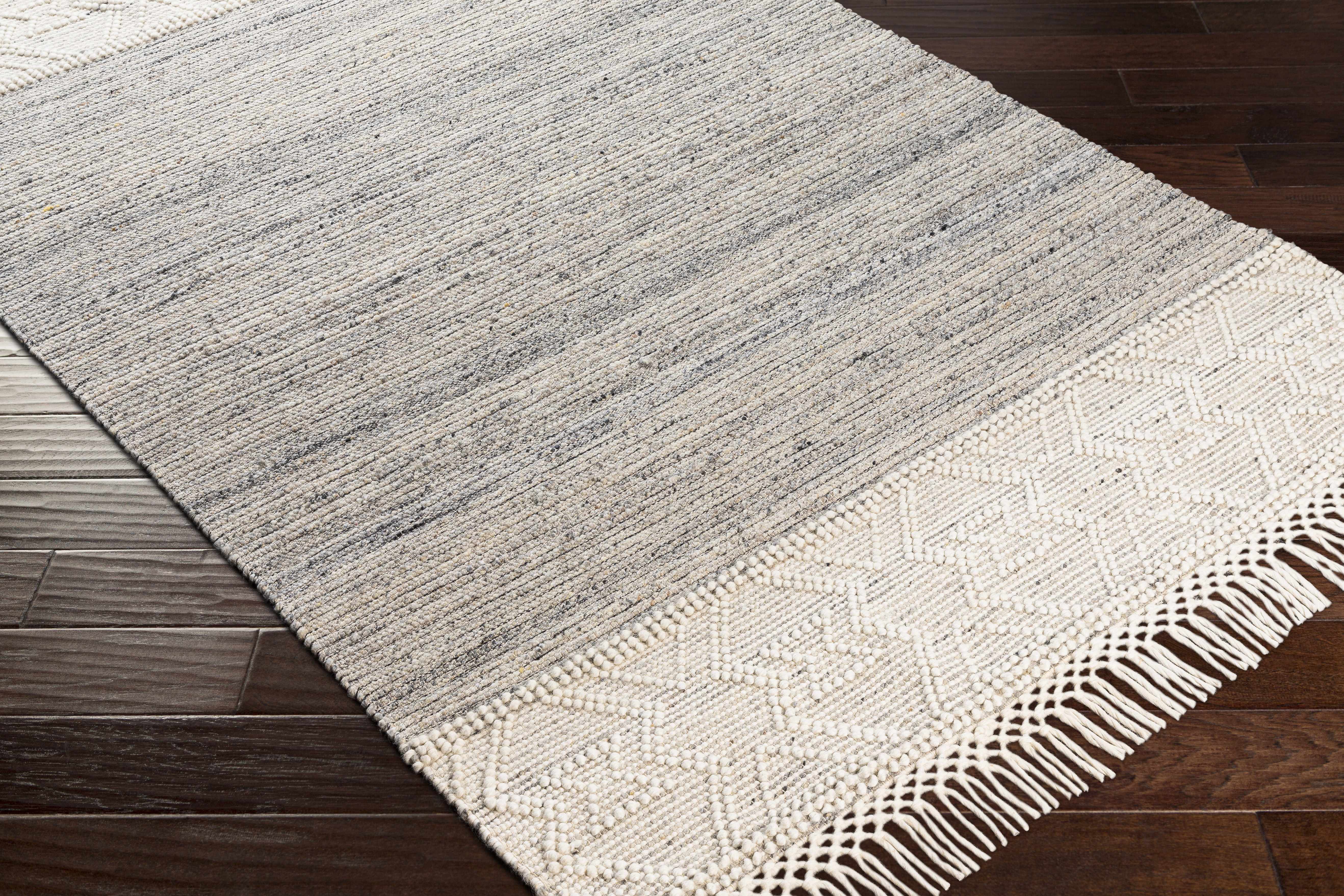 Cream Magnaga Wool Blend Braided Tassel Area Rug - Clearance - Image 6