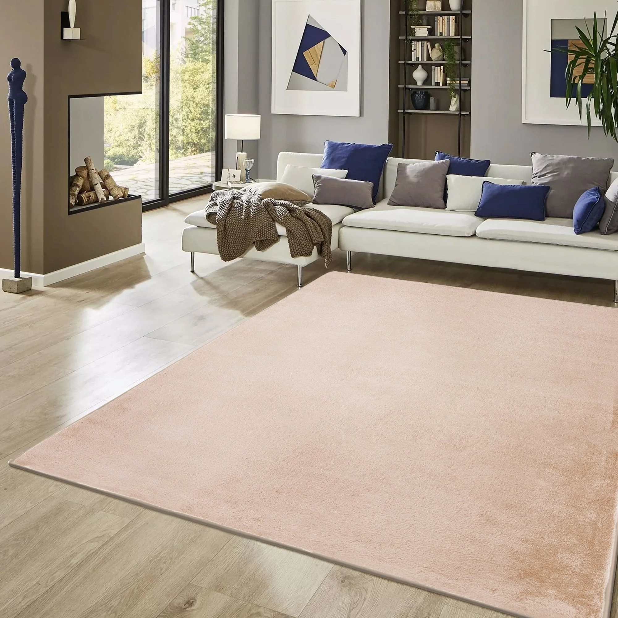 Cream Plush Area Rug - Image 3