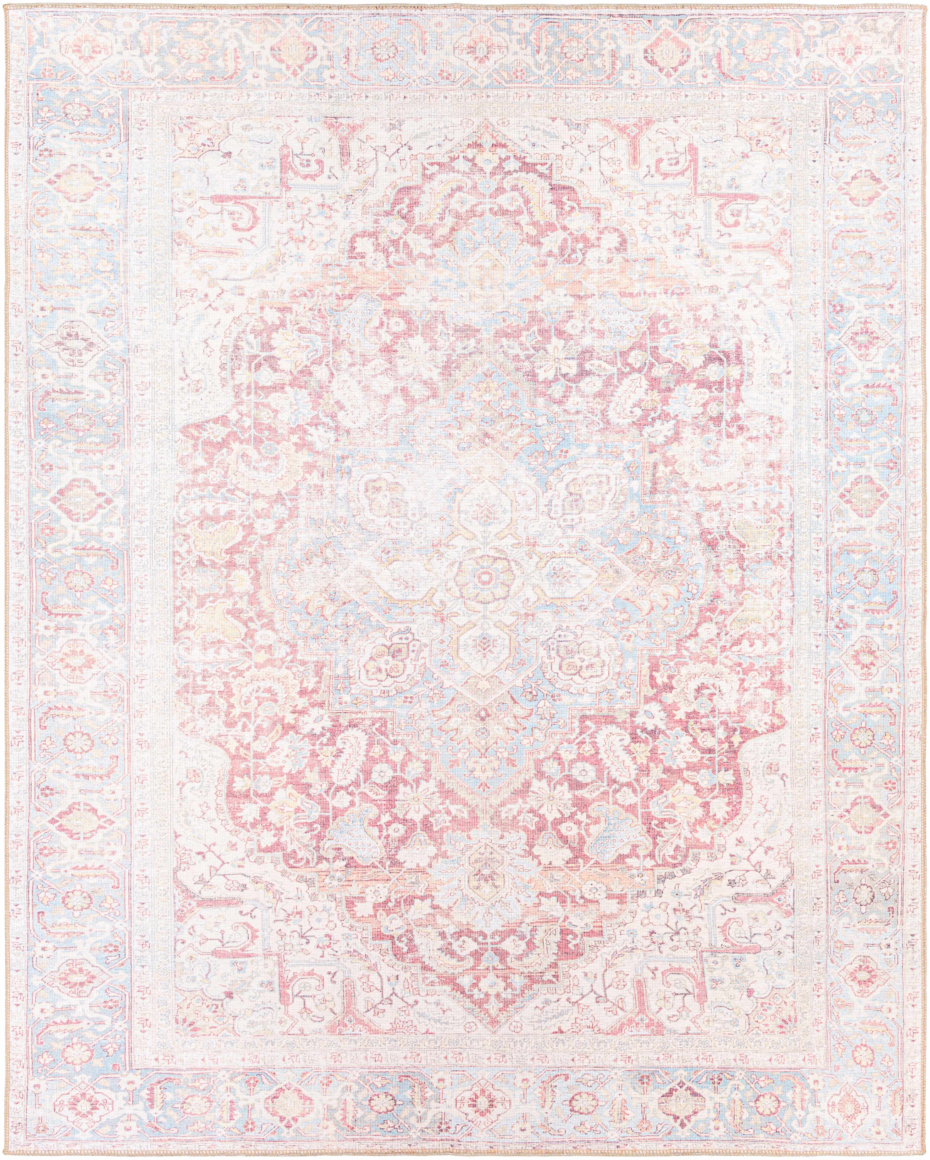 Cream Rust Leeston Washable Rug - Clearance - Image 13