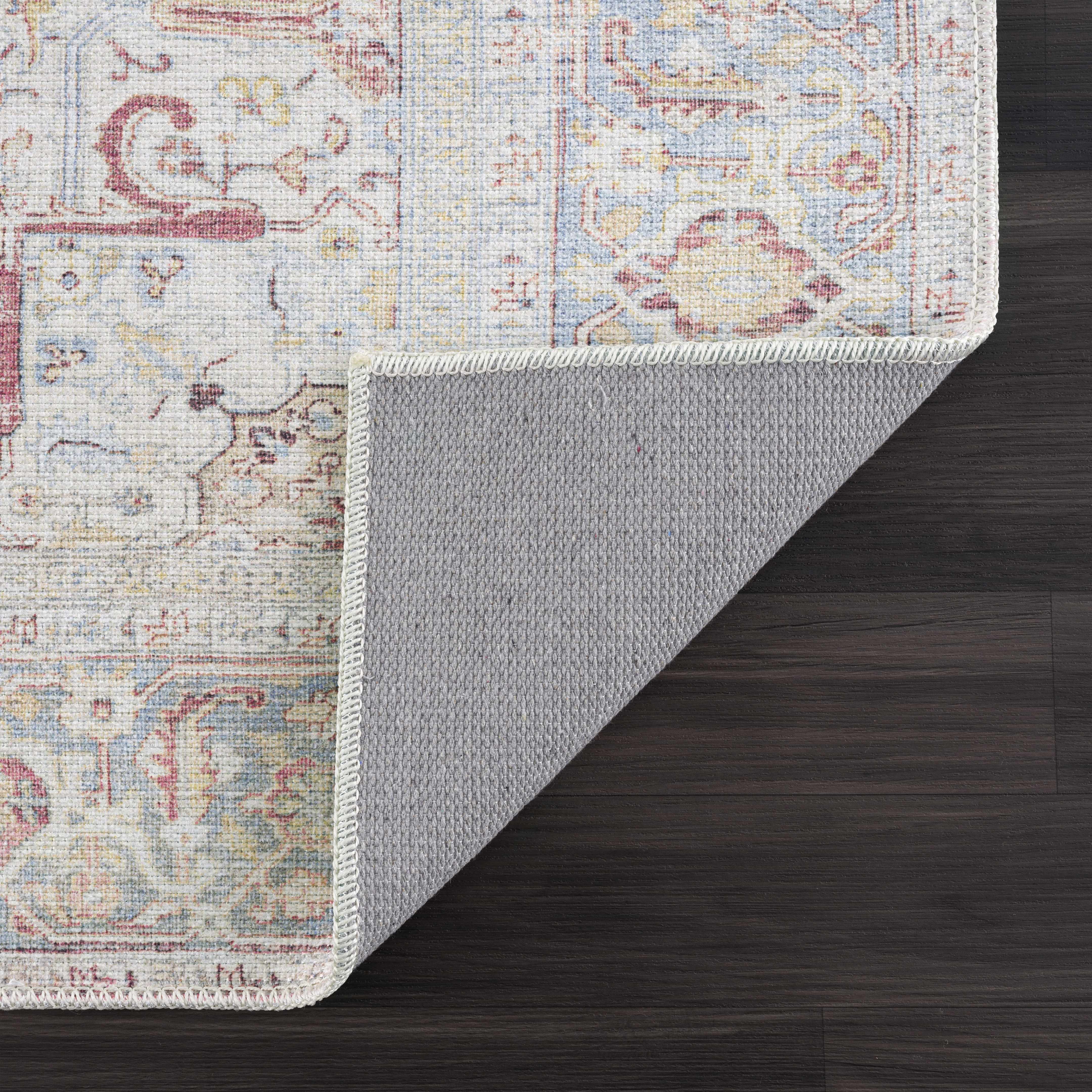 Cream Rust Leeston Washable Rug - Clearance - Image 6