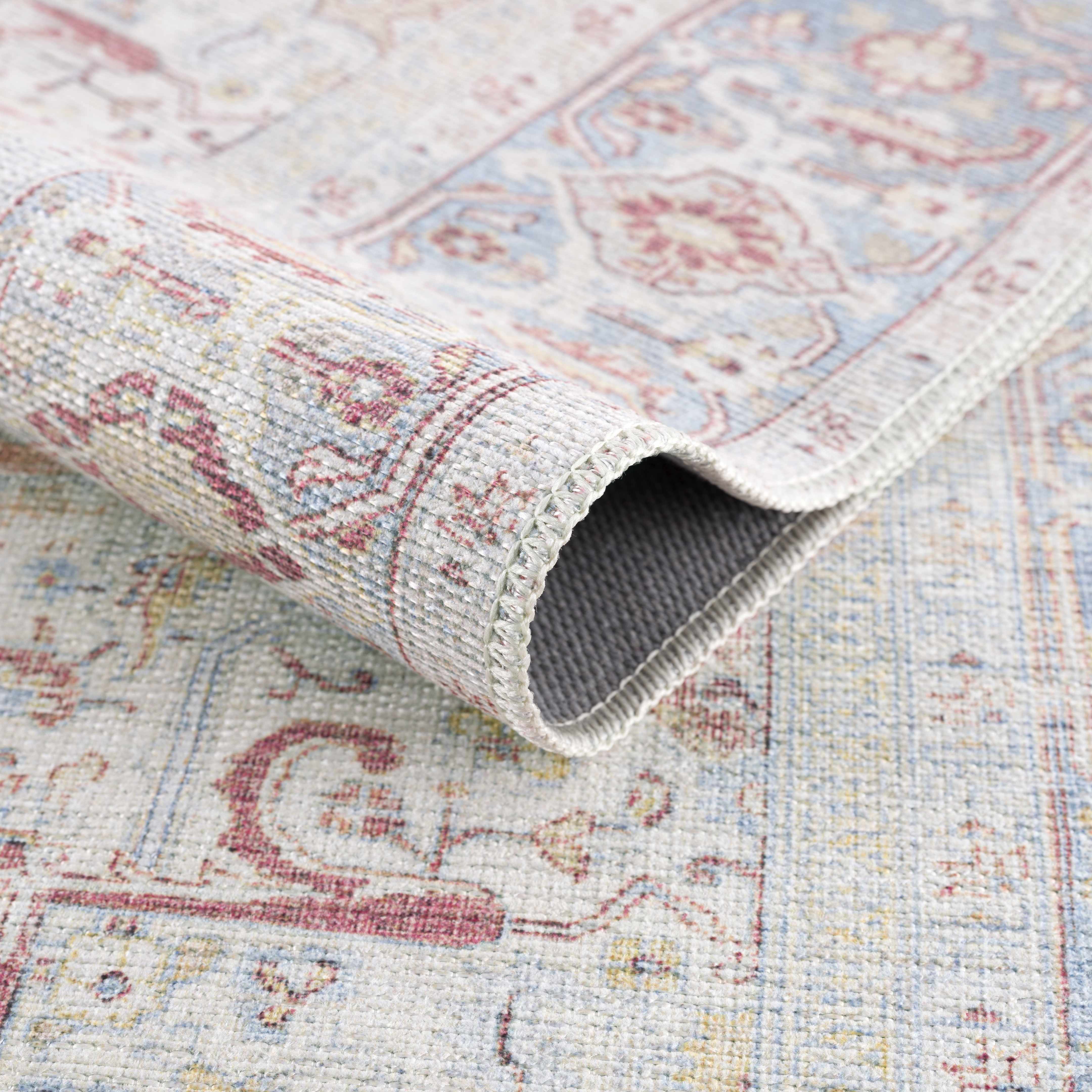 Cream Rust Leeston Washable Rug - Clearance - Image 7