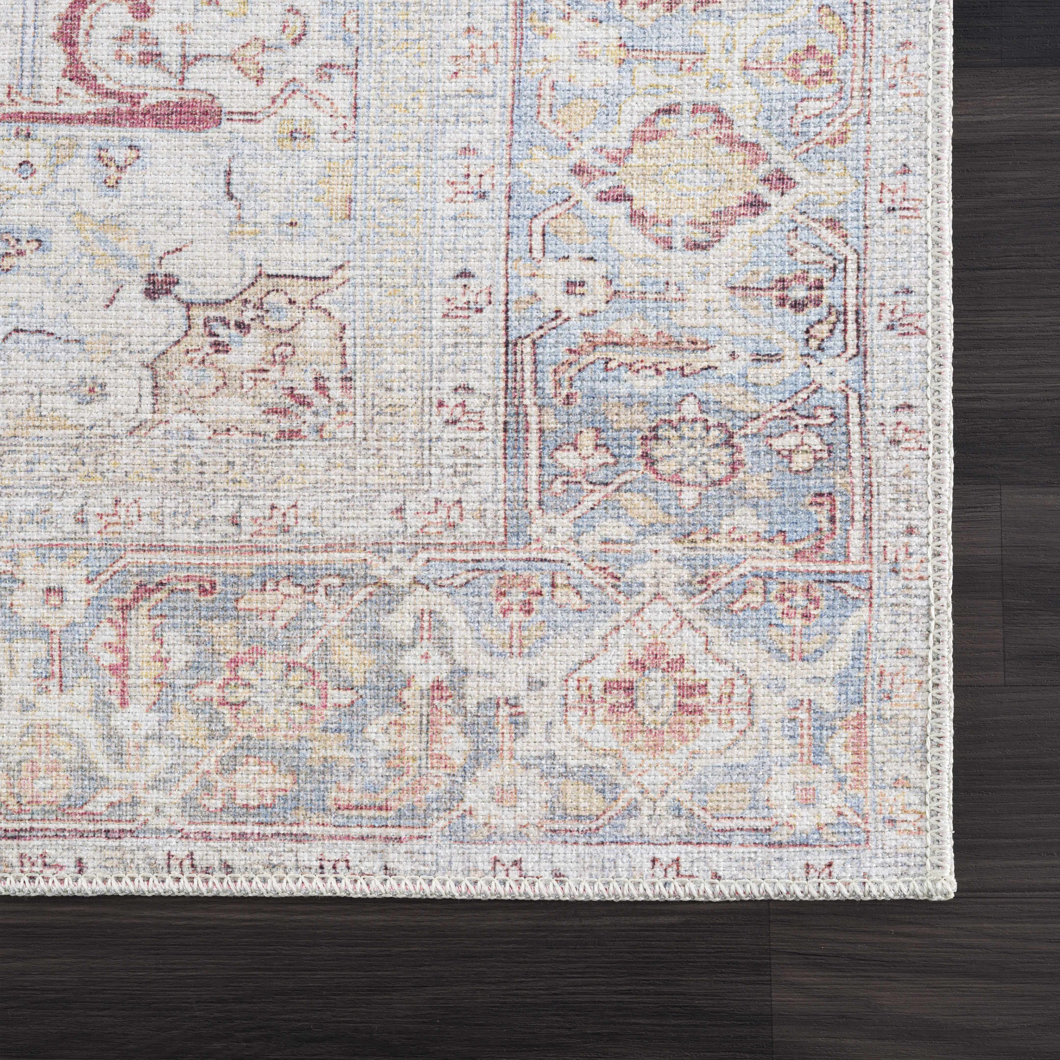 Cream Rust Leeston Washable Rug - Clearance - Image 8