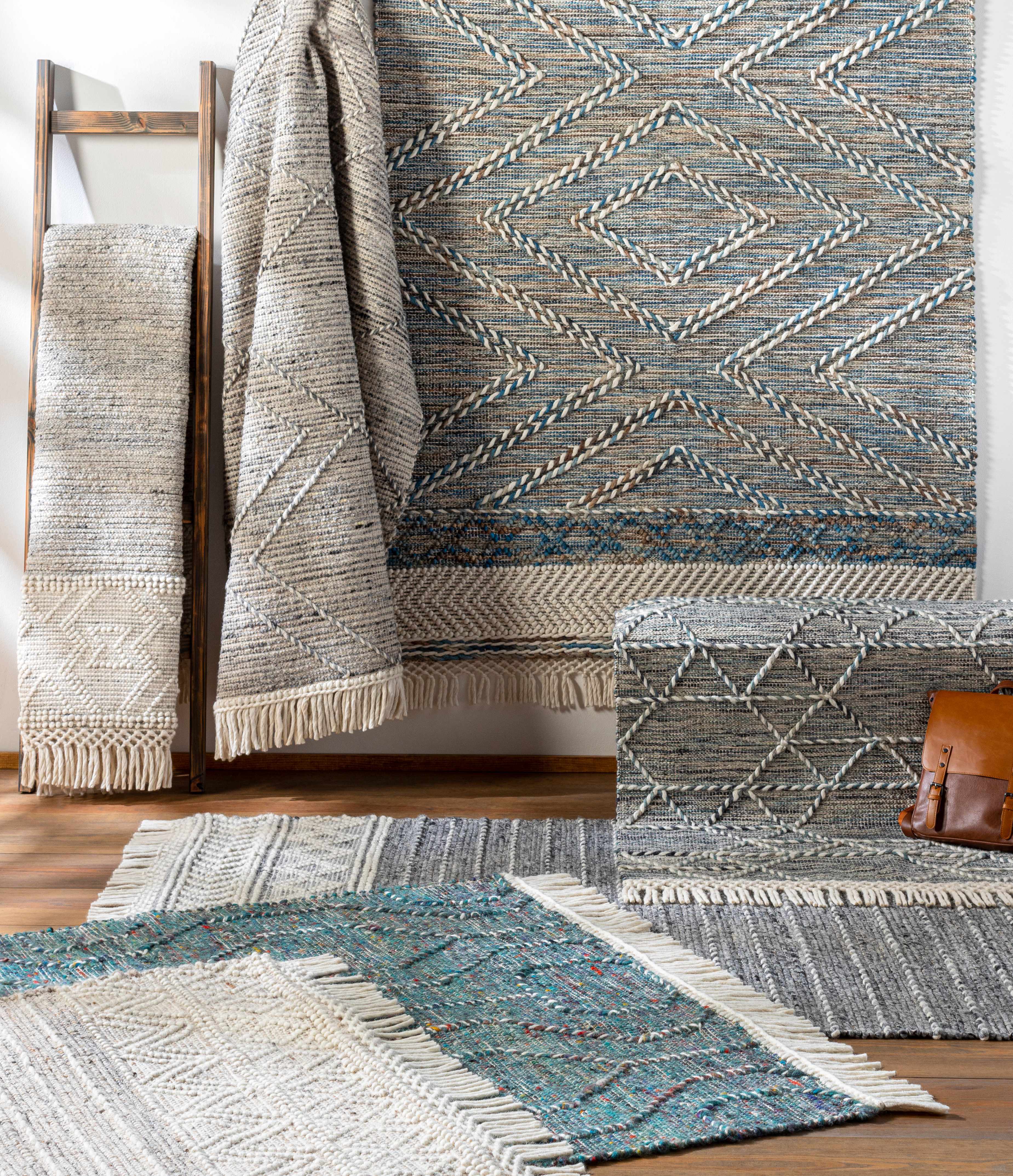 Cream Veruela Wool Blend Braided Tassel Area Rug - Clearance - Image 3