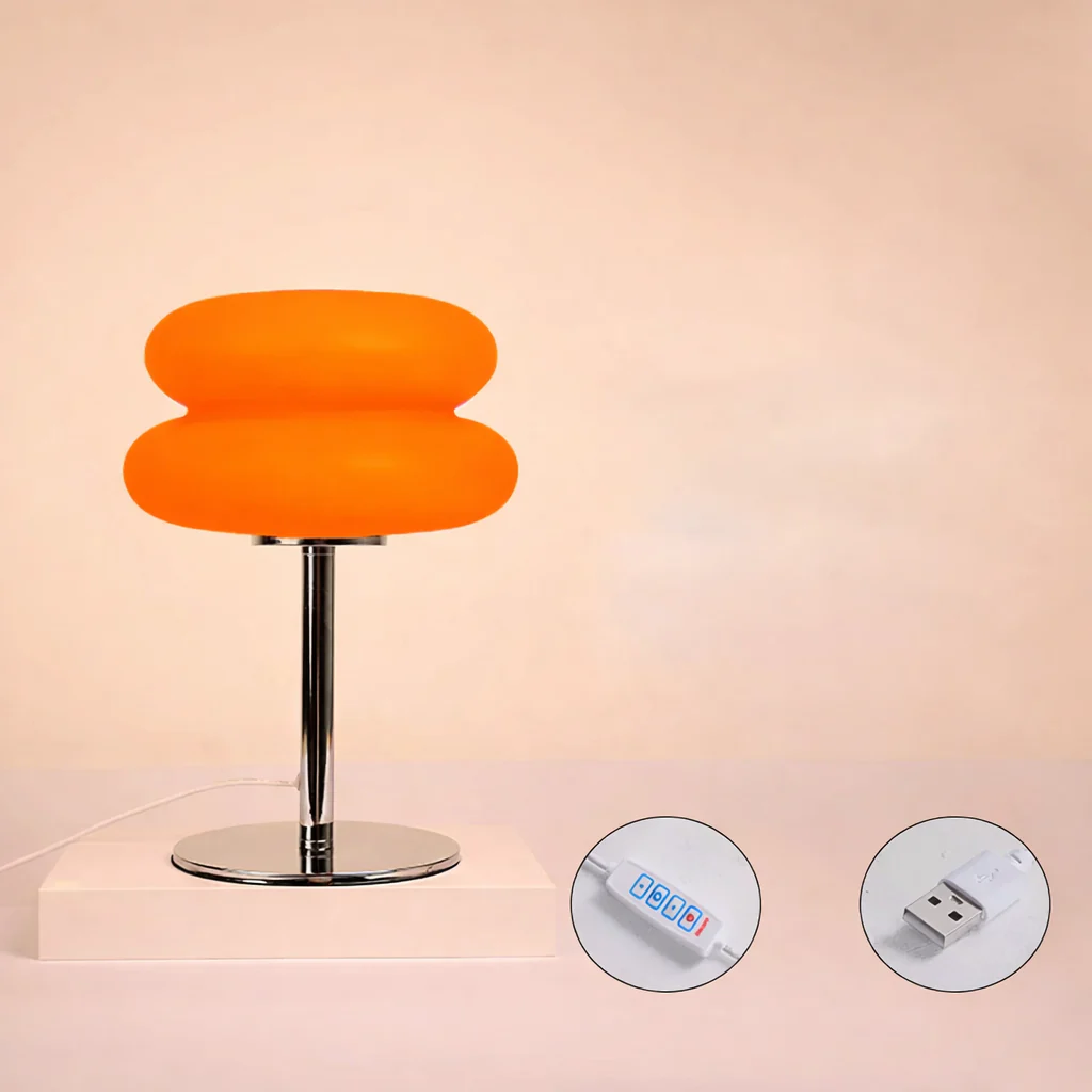 Creamy Style Bedside Table Lamp USB Plug 3 Color Dimmable Living Room Light - Image 8