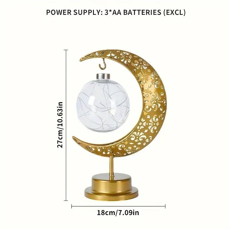 Crescent Moon LED Table Lamp – Festive Decorative Light for Home & Celebration - Image 3
