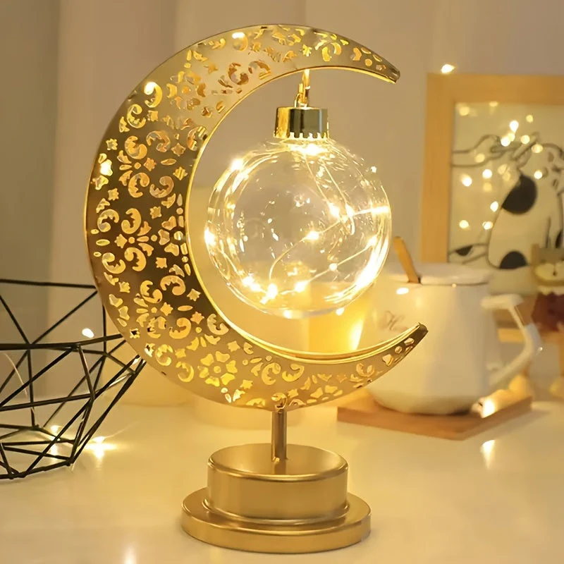 Crescent Moon LED Table Lamp – Festive Decorative Light for Home & Celebration - Image 4