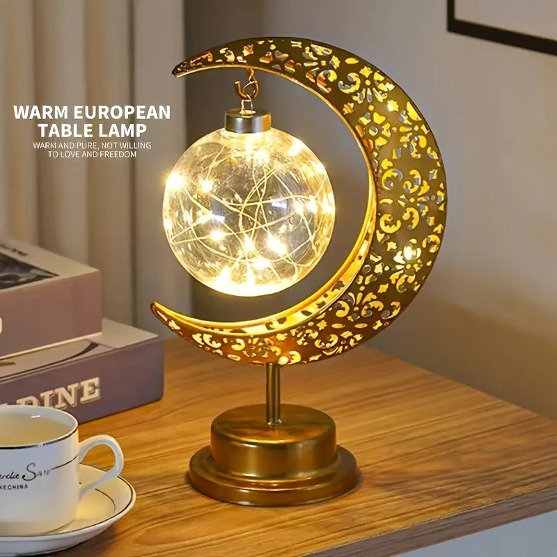 Crescent Moon LED Table Lamp – Festive Decorative Light for Home & Celebration - Image 6