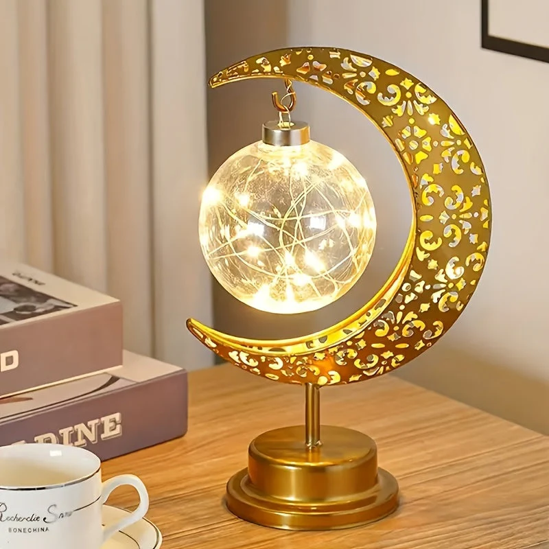 Crescent Moon LED Table Lamp – Festive Decorative Light for Home & Celebration - Image 8