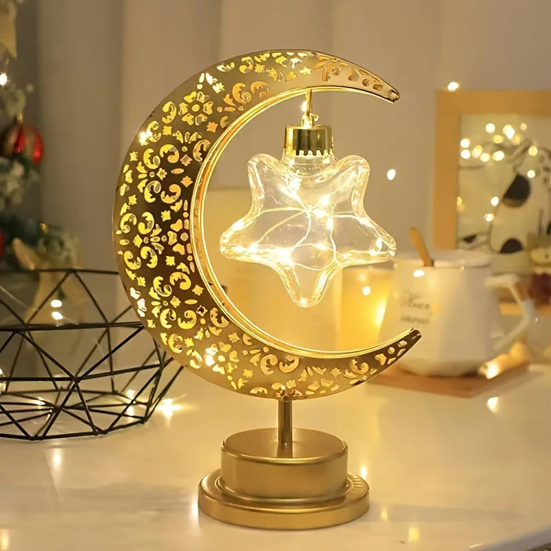Crescent Moon LED Table Lamp – Festive Decorative Light for Home & Celebration - Image 9