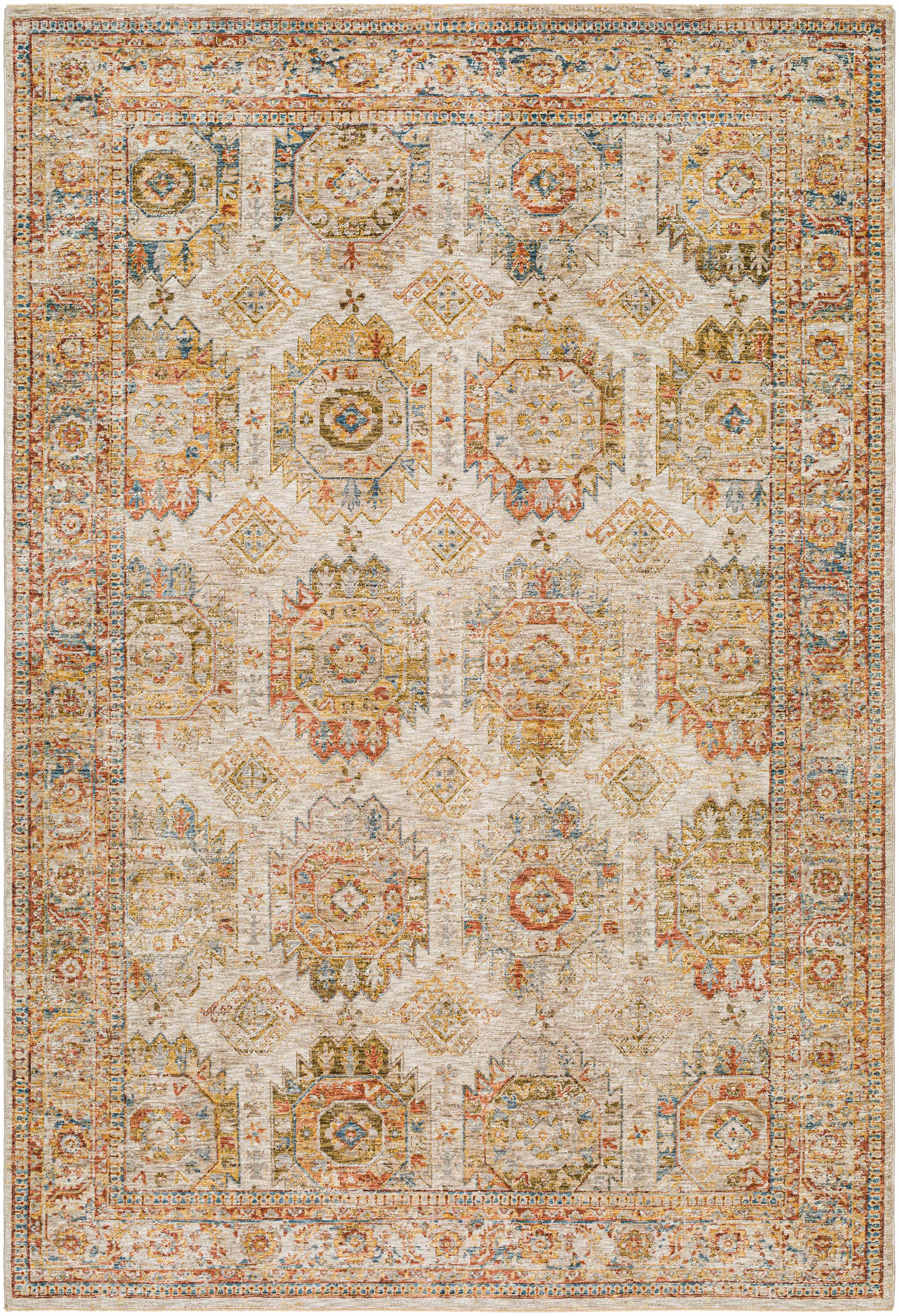 Crescentia Cream Textured Rug with Fringes - Image 3